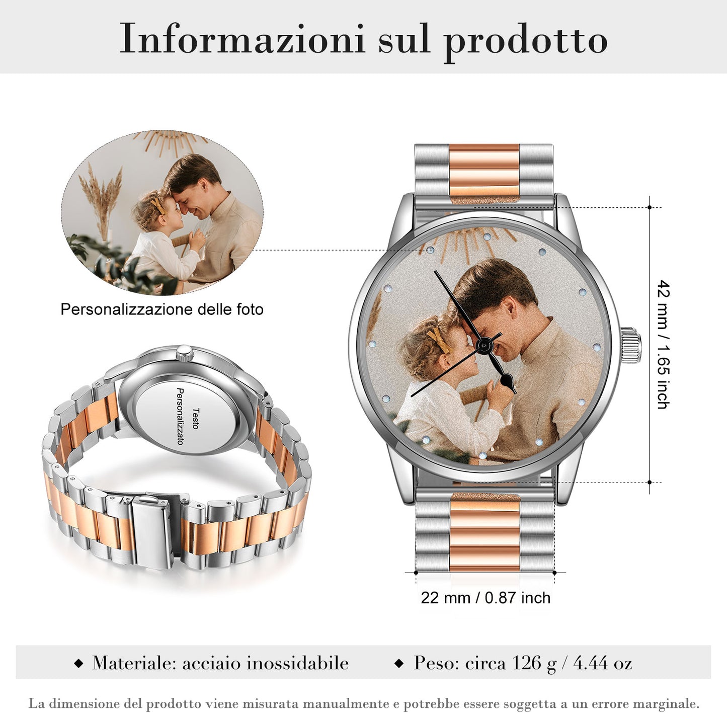 Orologio da polso personalizzato - rosa