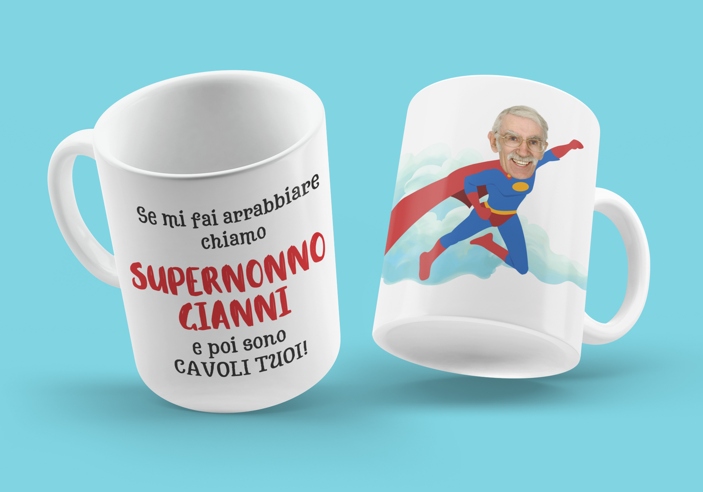 🦸‍♂️ Tazza Personalizzata "SuperNonno"/ "Super Nonna" – Il Regalo Perfetto per la Festa dei Nonni! 🦸‍♂️