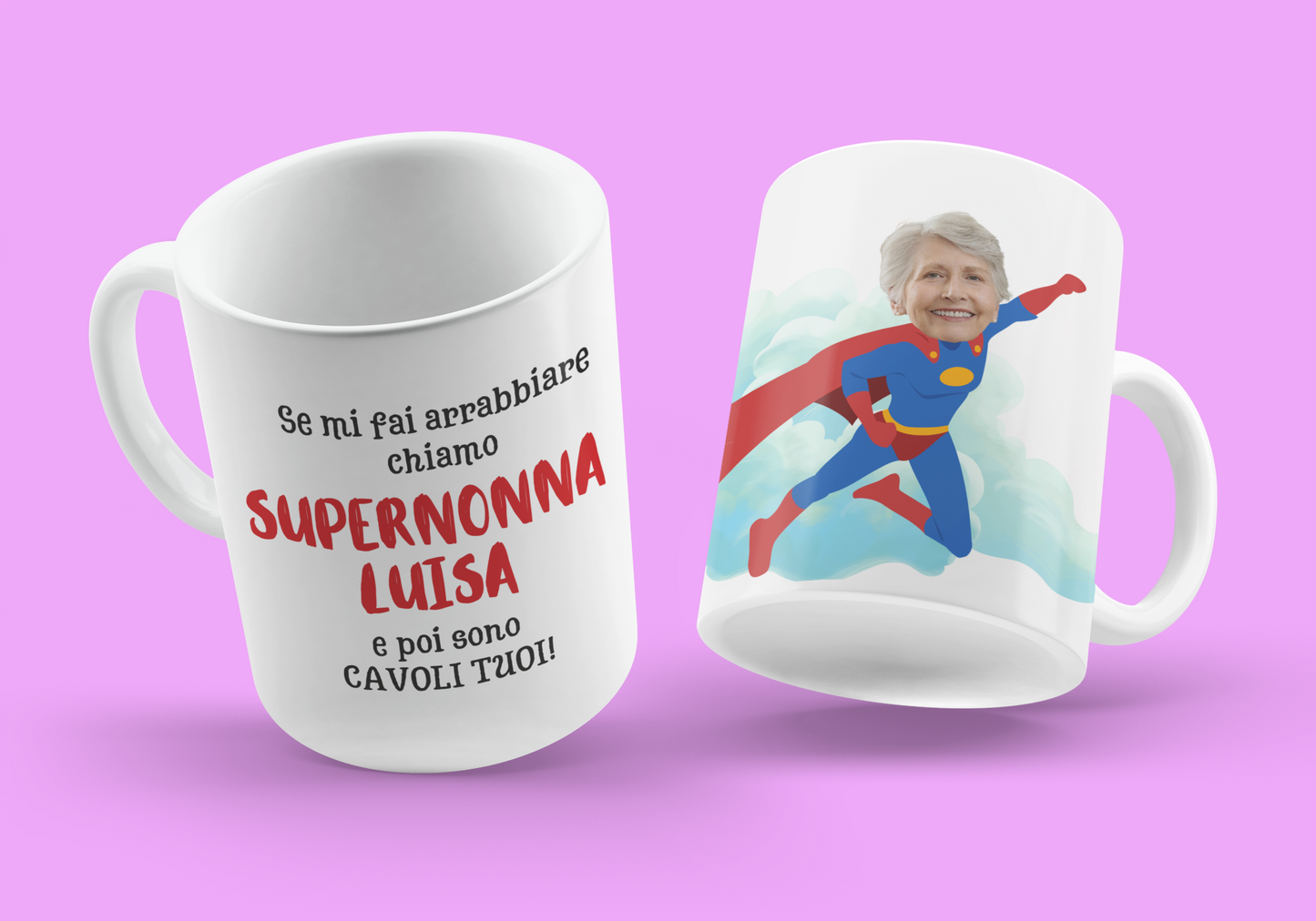 🦸‍♂️ Tazza Personalizzata "SuperNonno"/ "Super Nonna" – Il Regalo Perfetto per la Festa dei Nonni! 🦸‍♂️